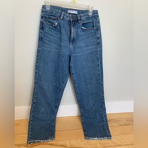 Garage medium wash high rise mom jean size 7